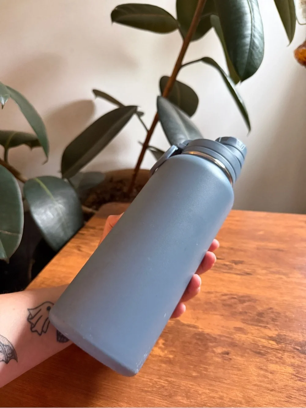 HydraPeak Matte Slate Blue Insulated Water Bottle 32 oz